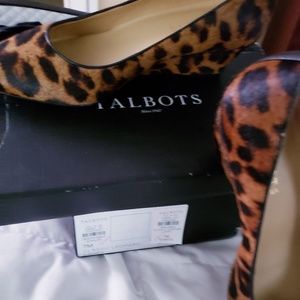 NWT BNIB Talbots Classic Leopard "Laney" Wedges